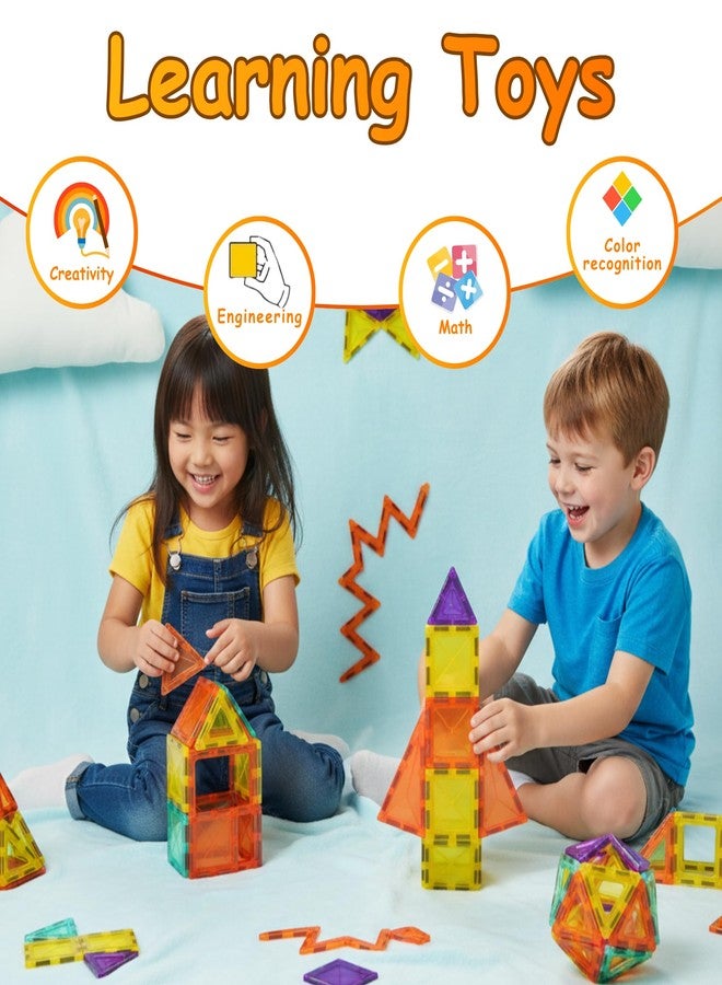 WireScorts® Magnetic Tiles for Kid, Magnetic Building Blocks for Kids 3 4 5 6 7 8 Years, Educational Learning Toys for 2 3 4 5 Year, Magnetic Toys for Kids, Learning Educational Brain Toys - 16 Pcs - Image 4